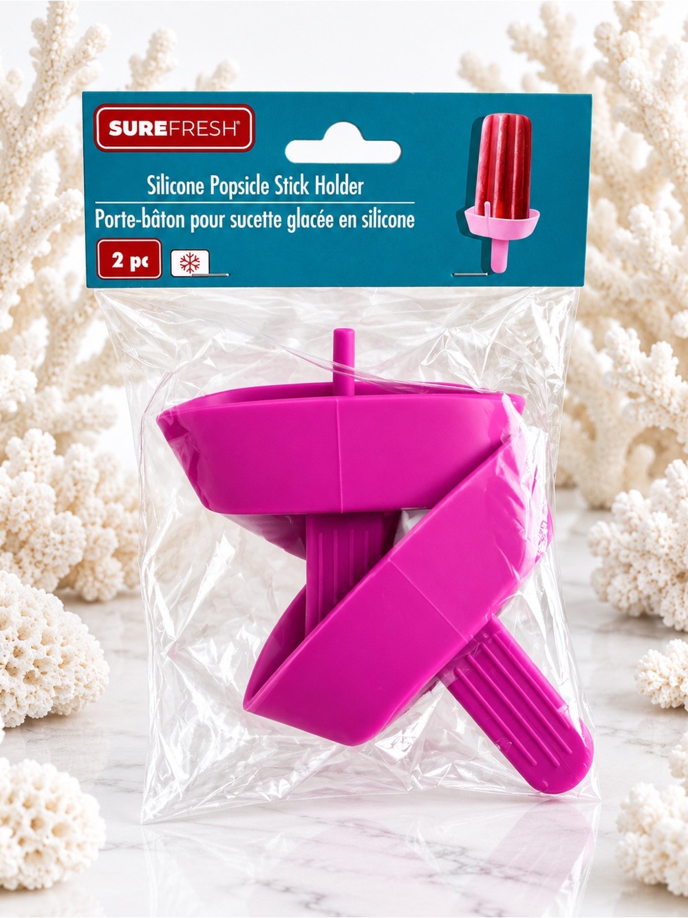 Refresh Magenta Silicone Popsicle Stick Holders - 2 Pack